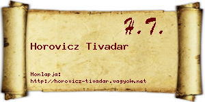 Horovicz Tivadar névjegykártya