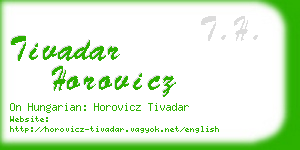 tivadar horovicz business card